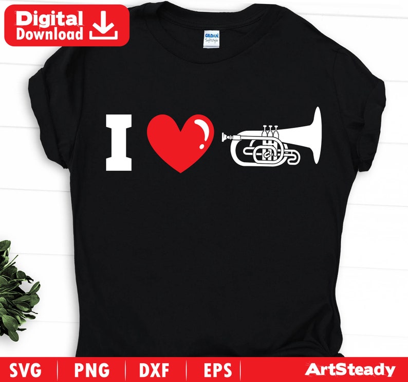 Mellophone Svg Files Cute I LOVE Theme Mellophonist Music Etsy