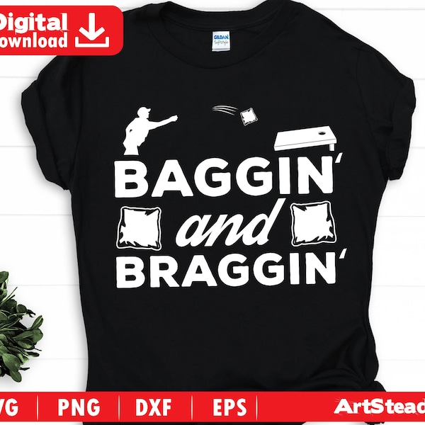 Baggin And Bragging Cornhole SVG Divertente Meme di lancio del sacchetto di fagioli (Download istantanei)