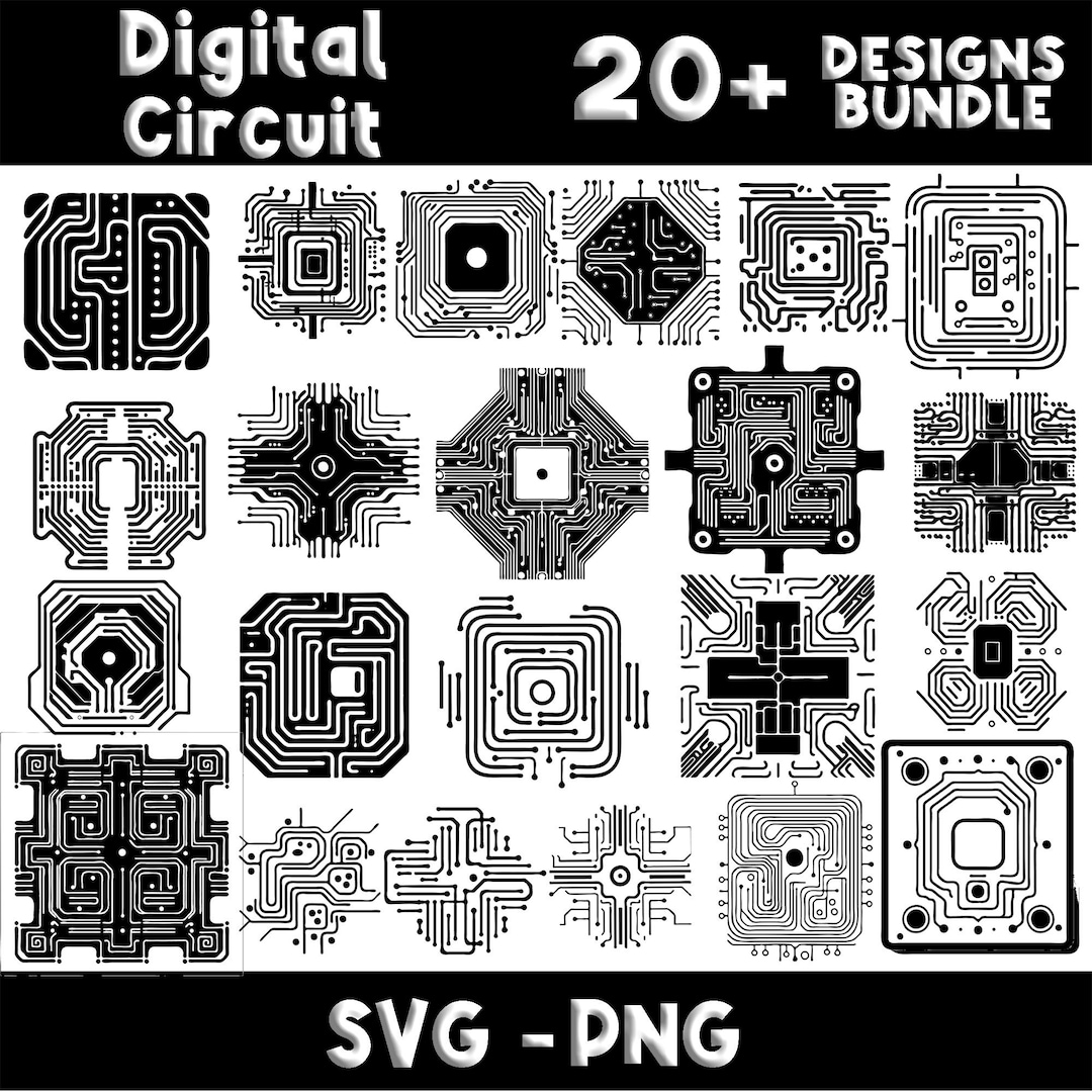 Digital Circuit Svg, Bundle SVG, PNG Instant Digital Downloads - Etsy