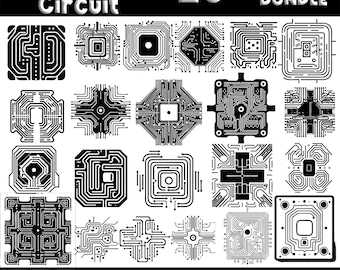 Digital Circuit SVG Bundle, Electronic Circuit Board Tech Designs for Cricut Crafts instant downloads