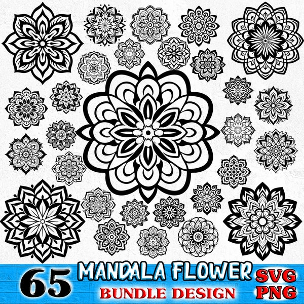 Mandala Flower Bundle SVG, PNG instant digital downloads