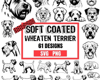 Soft Coated Wheaten Terrier dog pet lover owner Bundle SVG, PNG instant digital downloads