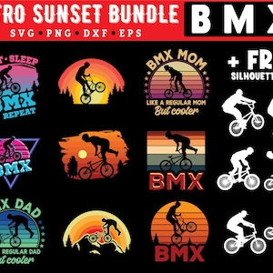 BMX bicycle svg files - graphic theme bundle bmxing bikes bicycle svg vector biker instant digital downloads