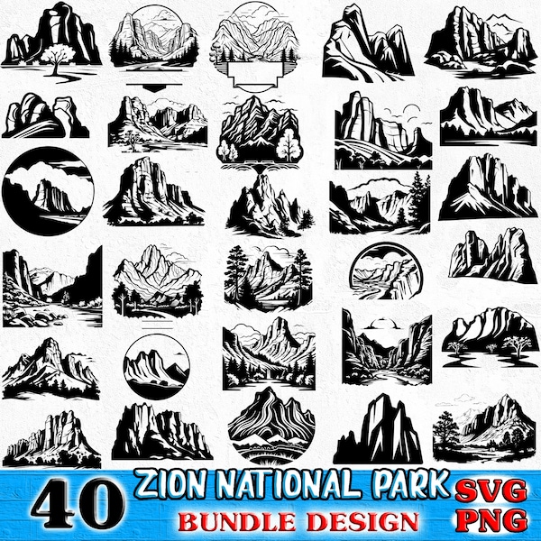 Zion National Park Bundle SVG, PNG instant digital downloads