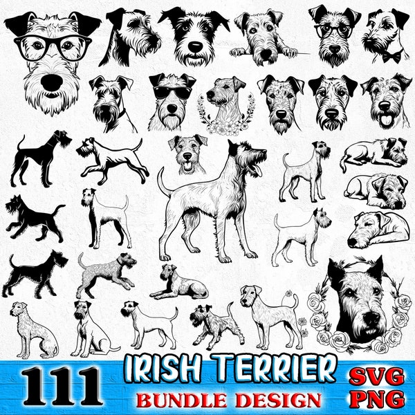 Irish Terrier dog pet lover owner Bundle SVG, PNG instant digital downloads