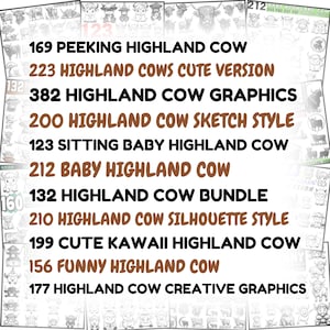 Mega pakiet Highland Cow SVG | Pliki DXF z uroczymi zwierzętami gospodarskimi | Clipart Highland Cow | Pliki Cricut Cut | Projekty Farmhouse SVG | Użytek komercyjny zdjęcie 6