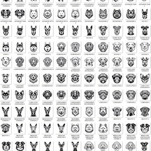 682 Dog Heads Complete Breeds of Dogs Laser Engraving Cut Files Files ...
