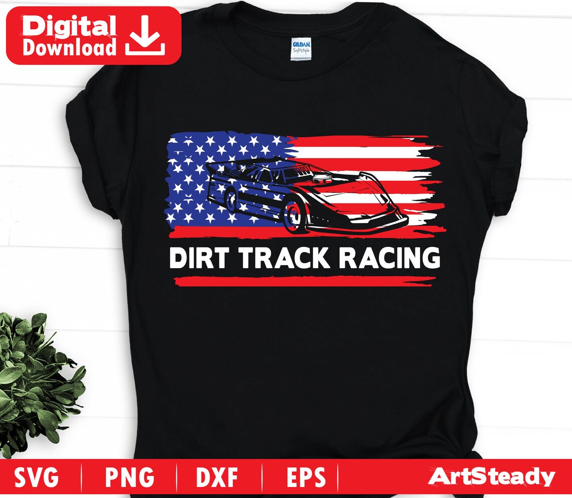 Dirt Track Racing Svg Files Flag Arts Race Car Svg Instant Etsy