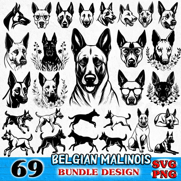 Belgian Malinois  dog pet lover owner Bundle SVG, PNG instant digital downloads