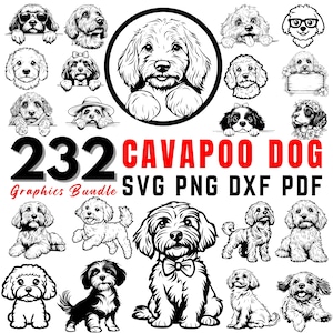 Cavapoo Dog Svg Dxf Png Jpeg Bundle Instant Digital Downloads - Commercial Use