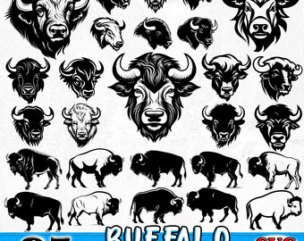 Buffalo animals, Bundle SVG, PNG instant digital downloads