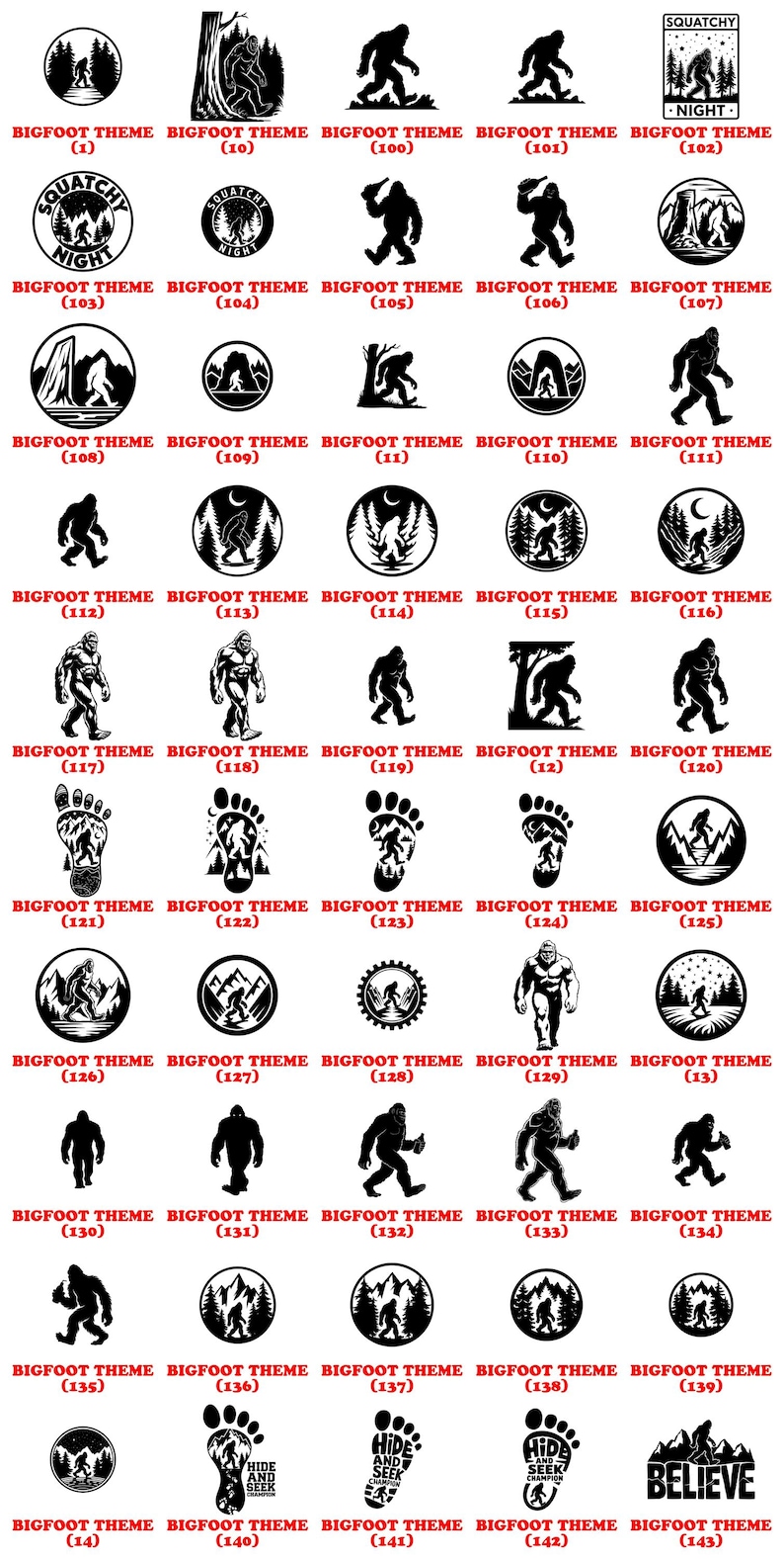 Bigfoot Engraving Files | Sasquatch Laser Art Yeti Engrave Design Bigfoot DXF for CNC Forest Scene Engraving | Wildlife Laser Cut Commercial image 14