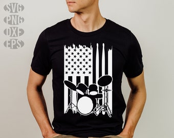 USA flag drum svg files for musicians, drummer graphic art, perfect for crafting - instant download