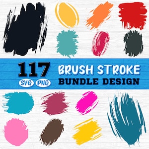 Paint Brush Stroke SVG Bundle, Artistic Brush Mark Designs for Cricut Crafts instant downloads