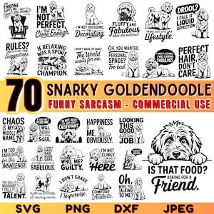 Ensemble SVG Goldendoodle sournois | Citations drôles de sarcasme | Fichiers pour amoureux des chiens pour Cricut | Designs SVG sarcastiques pour travaux manuels (fr) | Utilisation commerciale