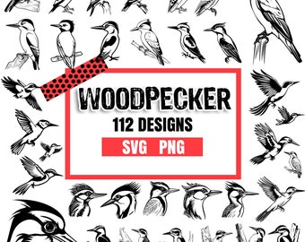 Woodpecker, Bundle SVG, PNG instant digital downloads