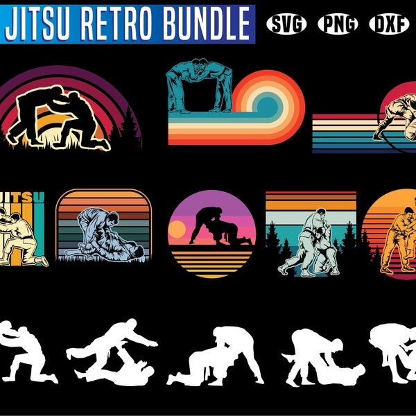 Jiu jitsu svg files - vintage bundle instant digital download grappling mma svg graphic instant download