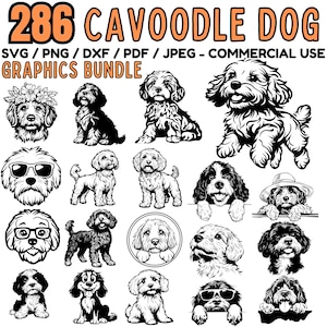 Cavoodle Dog SVG Bundle | Cavapoo Cut Files for Cricut | Cavoodle Clipart | Cavoodle Silhouette | Cavoodle Vector Art | Commercial Use