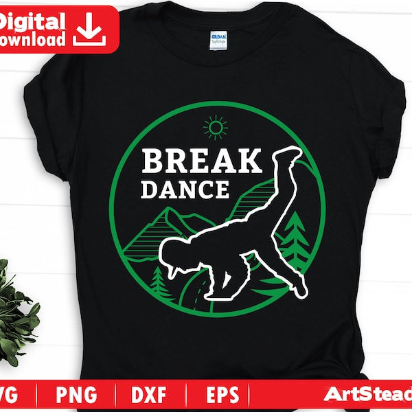 Breakdance svg files - cool poly style of artwork Break dancing instant digital downlaods