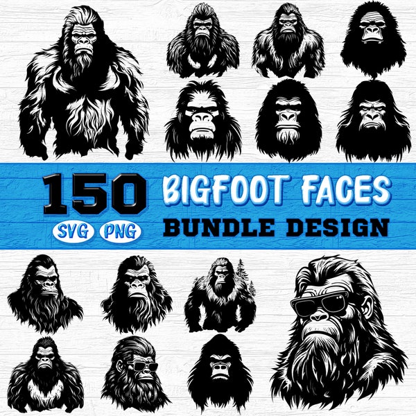 Bigfoot sasquatch Bundle SVG, PNG instant digital downloads