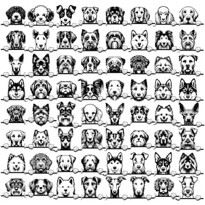180 Laser Cut Files Peeking Dogs Complete Dog Breeds Files CNC Plasma ...