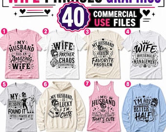 Wife Humor Svg Png Pdf Dxf files with Sassy Marriage Sayings and Digital Download