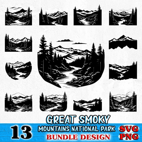 Great Smoky Mountains National Park Bundle SVG, PNG instant digital downloads