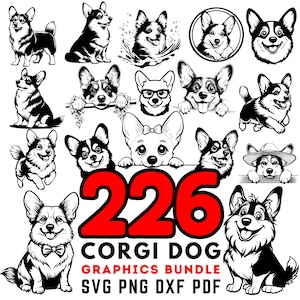 Corgis Hund SVG Bundle für Cricut Silhouette - Schnittdateien für Vinyl Aufkleber & Shirts - Kommerzielle Nutzung