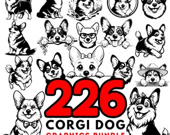 Corgi Dog SVG Bundle for Cricut Silhouette - Cut Files for Vinyl Stickers & Shirts - Commercial Use