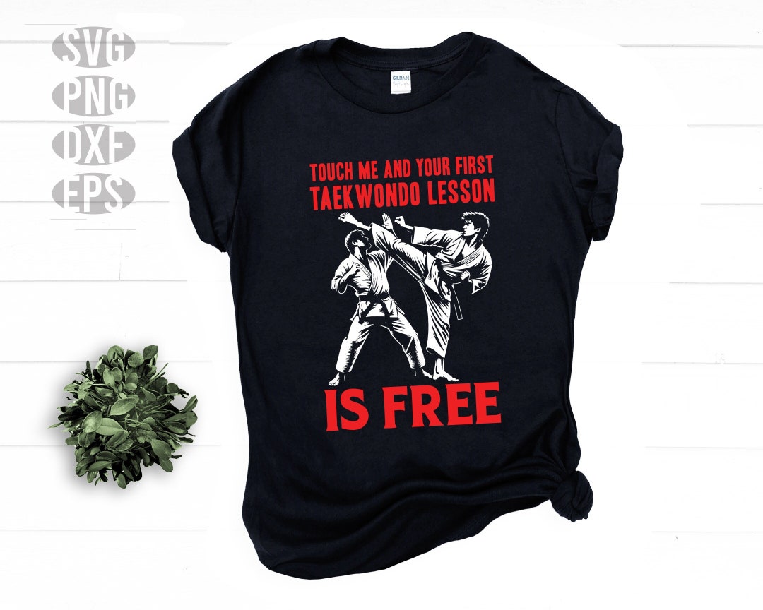 Haizct Taekwondo Kordelzug-Rucksack – Unisex, Mit Motiv „Touch Me And Your First Taekwondo-Lektion Is Free“