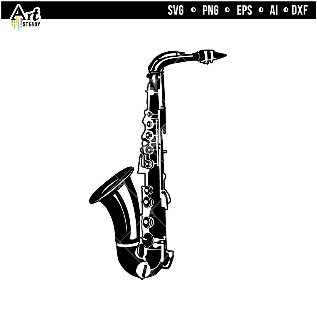 Saxophone Svg Files Saxophone Instrument Artsy Silhouette Music