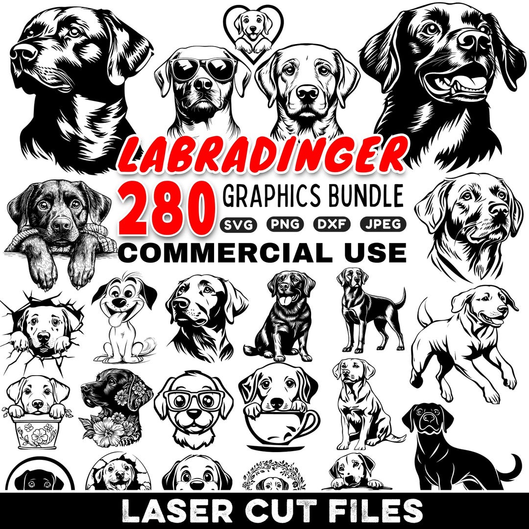 Labradinger Dog Laser Cut Files | 50+ SVG/DXF Designs | CNC Ready ...