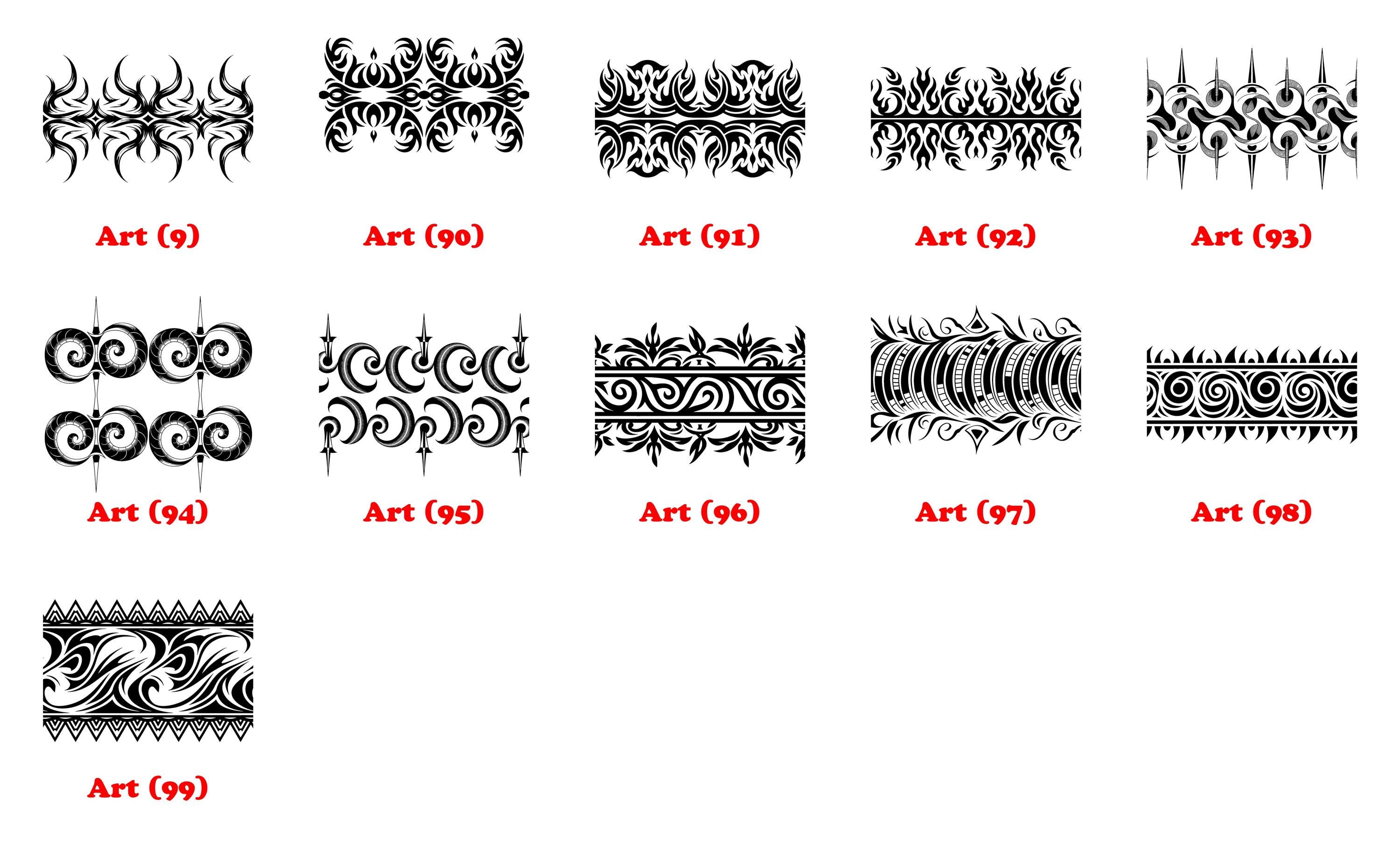 Horizontal Tribal Pattern Borders Svg Png Pdf Dxf Bundle Bold