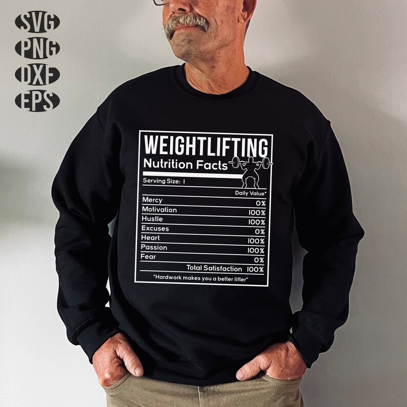 File svg divertenti per palestra - Esercizio fitness svg informazioni divertenti sulla nutrizione immagine 5