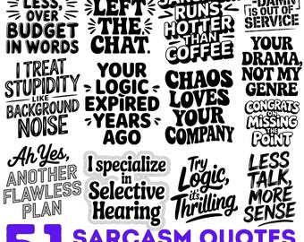 Laser gravierte Dateien Sarkasmus Zitate SVG Png Pdf & Dxf Bundle Sofort-Downloads
