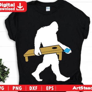 Cornhole svg files - funny bigfoot or sasquatch cornhole player art Corn hole game svg digital download instant download