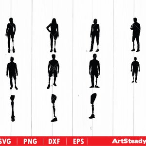 Amputee svg files - SILHOUETTE graphic art disabled amputation svg instant downloads