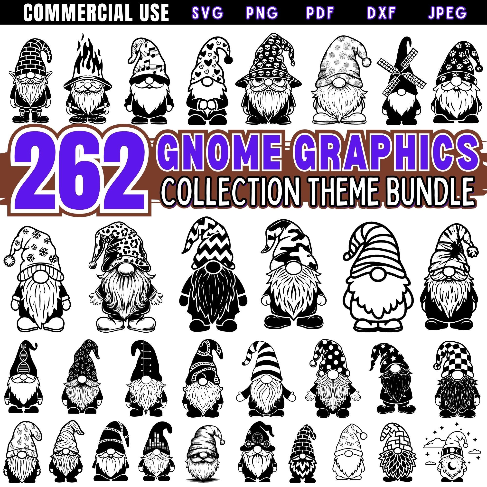 Gnome Graphics Collection SVG | Gnome Cut Files Bundle | Gnome Clipart ...