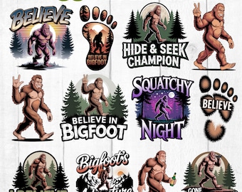 Funny Bigfoot PNG JPEG Digital Download Print Ready Sasquatch Graphic for Heat Press DOWNLOADS