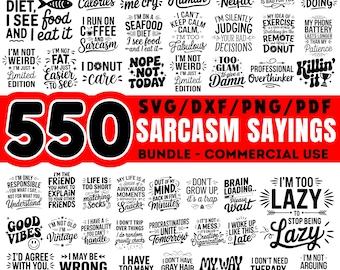 Funny Sarcasm Sayings PNG JPG PDF Bundle | Sarcastic Quotes Sublimation Designs for Mugs Shirts Tumblers | Instant Digital Download