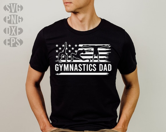 Gymnastics Dad Shirt With USA Flag (Female Gymnast) Gymnastics Dad Shirt With USA Flag (Female Gymnast)