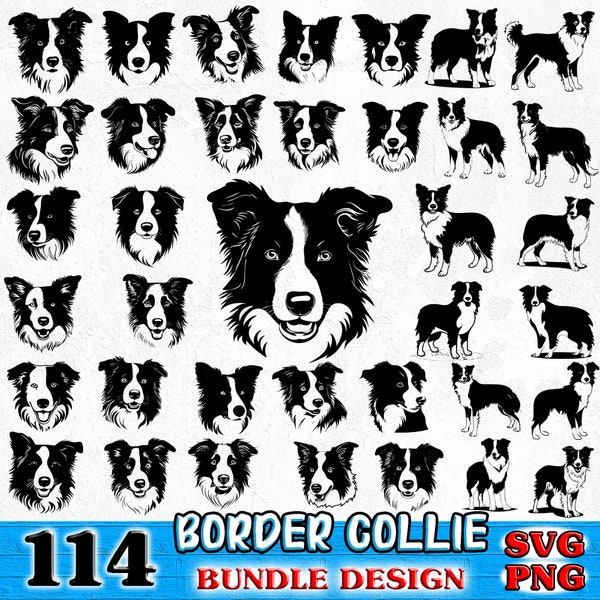 Border collie dog pet lover owner Bundle SVG, PNG instant digital downloads