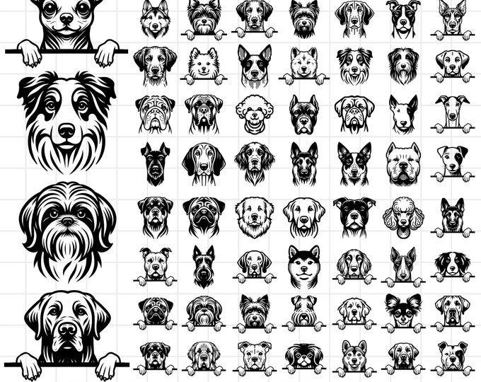 682 Dog Heads Complete Breeds of Dogs Laser Engraving Cut Files Files ...