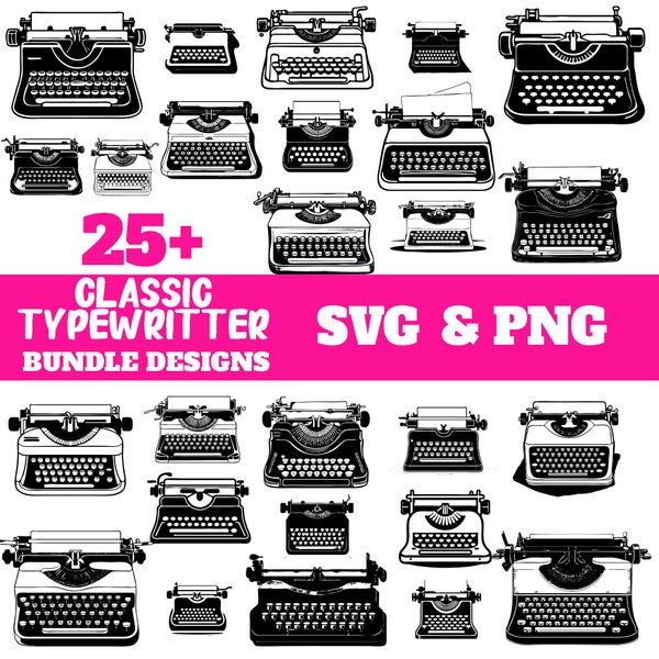 Classic Typewriter Svg, Bundle SVG, PNG instant digital downloads