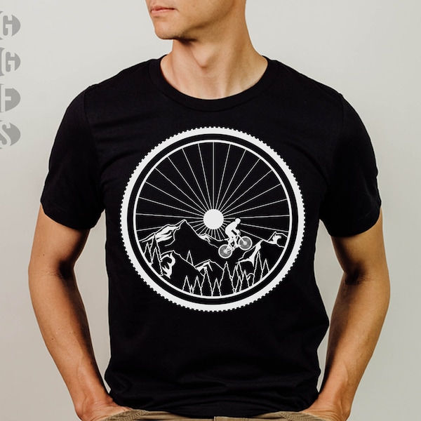 Mountain Bike SVG Landscape Bundle – Cycling SVG Bicycle Cut Files for Cricut, MTB Silhouette Clipart, Biker Svg Design