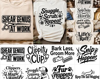 Dog Groomer Sayings Svg & Png Bundle with Funny Quotes for Pet Stylists instant downloads