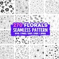 270 Florals Seamless pattern svg files bundle Svg Dxf Png Dxf Pdf Boho Flowers vector pattern Repeat graphics instant downloads product logo