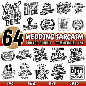 Wedding Sarcasm SVG Bundle Funny Marriage Quotes | Sarcastic Wedding Sayings Cut Files | Cricut Designs | Instant Download | Commercial Use