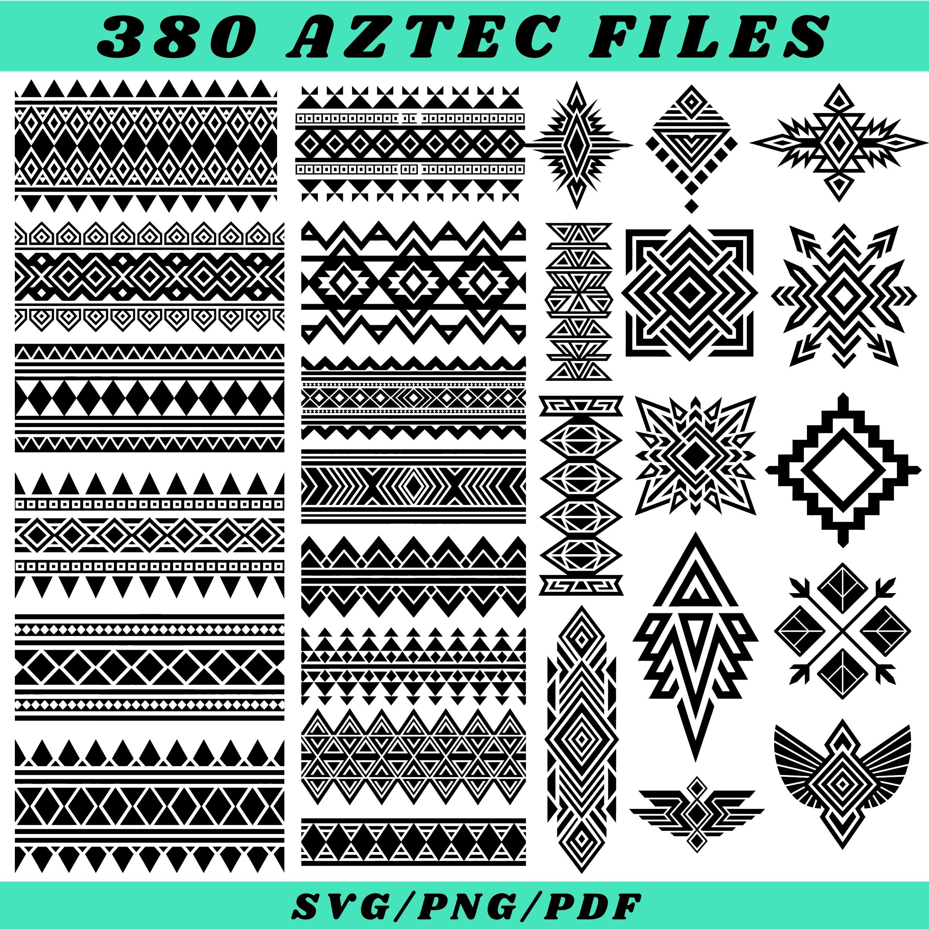 Laser Engrave Files Aztec Tribal Shapes Mega Bundle Svg Png Pdf