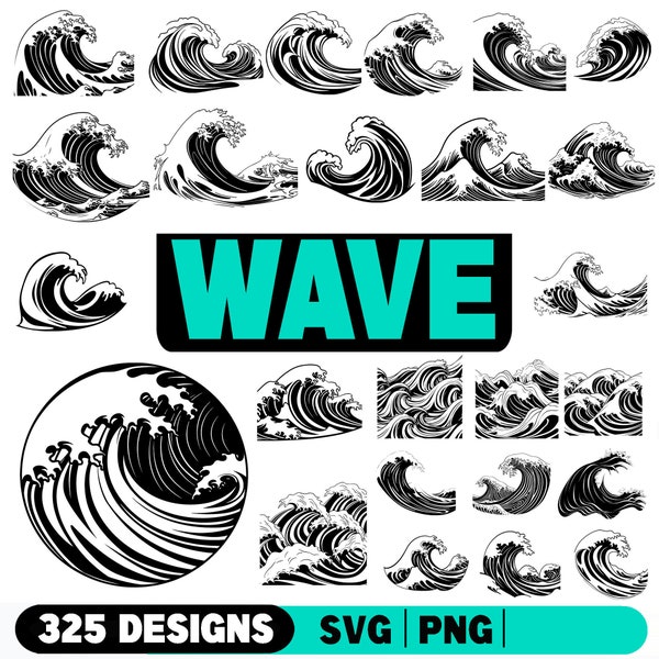 Wave, Bundle SVG, PNG instant digital downloads